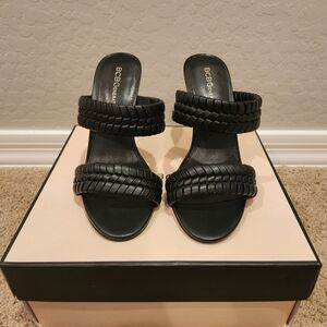 BCBGeneration Black Woven Strap Heels